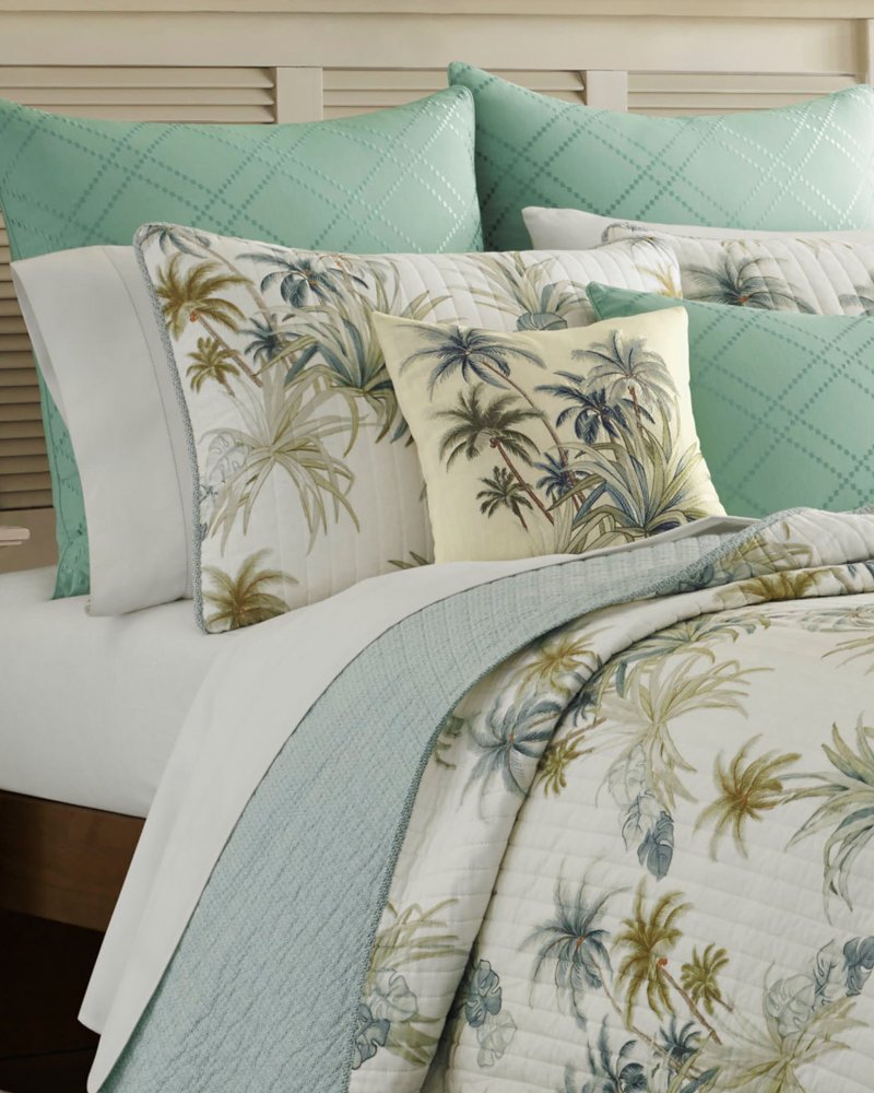Serenity Palms King Quilt Blue | Tommy Bahama Top Pick - Serenity Palms King Quilt