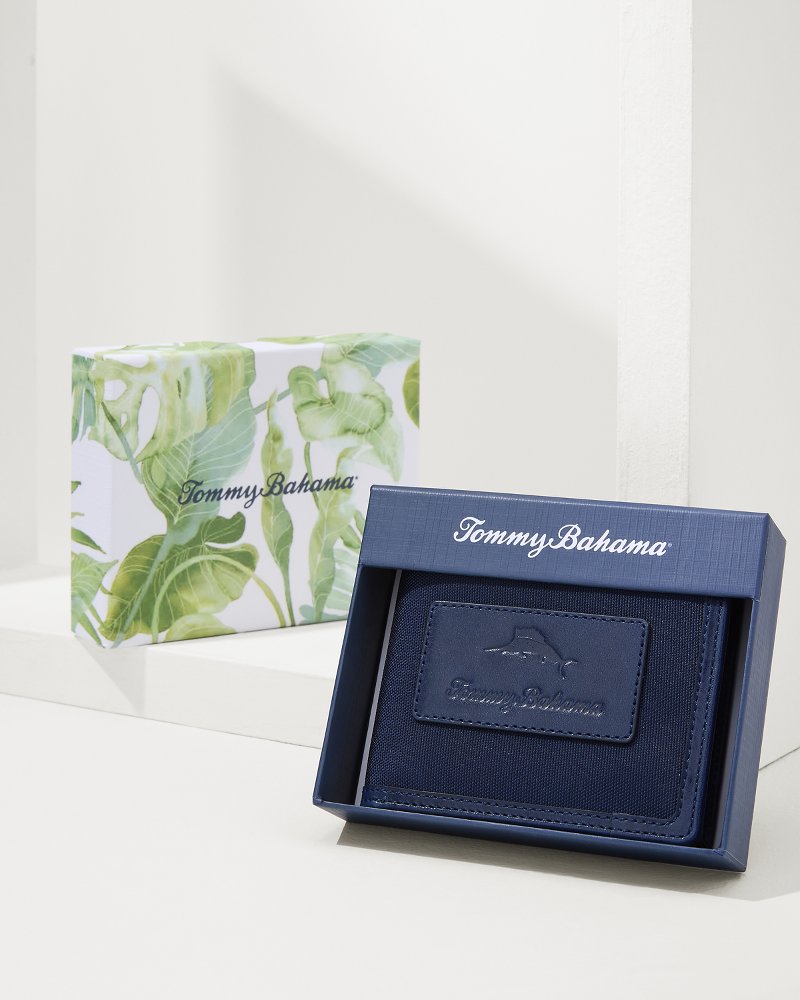 Passcase Wallet With Patch Logo Navy | Tommy Bahama Classic - Passcase Wallet With Patch Logo