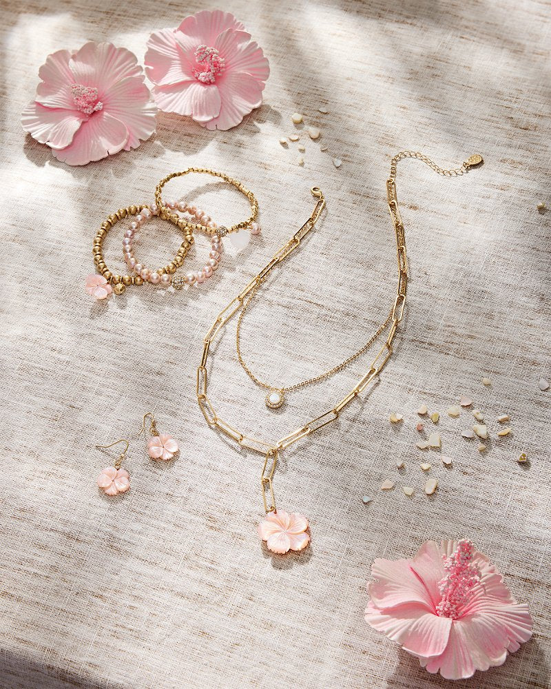 Tropical Blooms Stretch Charm Bracelet Set Pink | Tommy Bahama Best Price - Tropical Blooms Stretch Charm Bracelet Set