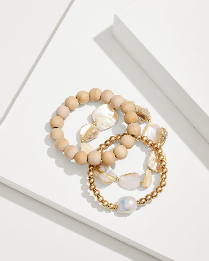 Indigo Shore Mother of Pearl & Shell Bracelet Set Gold | Tommy Bahama Best Price - Indigo Shore Mother of Pearl & Shell Bracelet Set