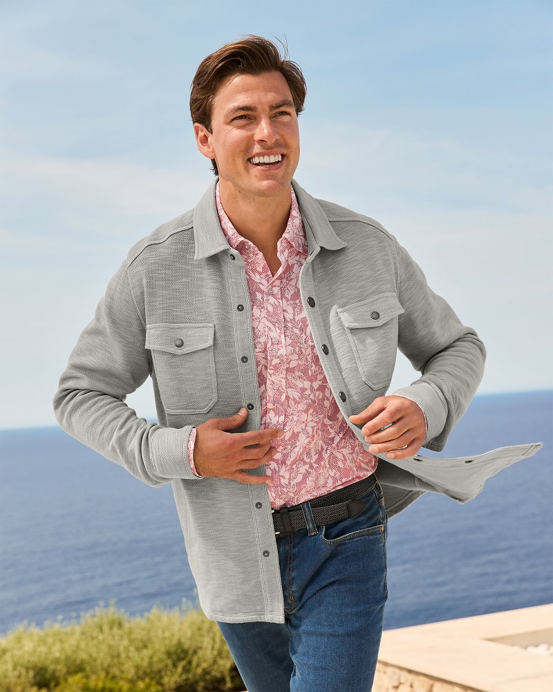 Big & Tall Trinidad CPO Shirt Jacket Smoke Grey | Tommy Bahama Special Offer - Big & Tall Trinidad CPO Shirt Jacket