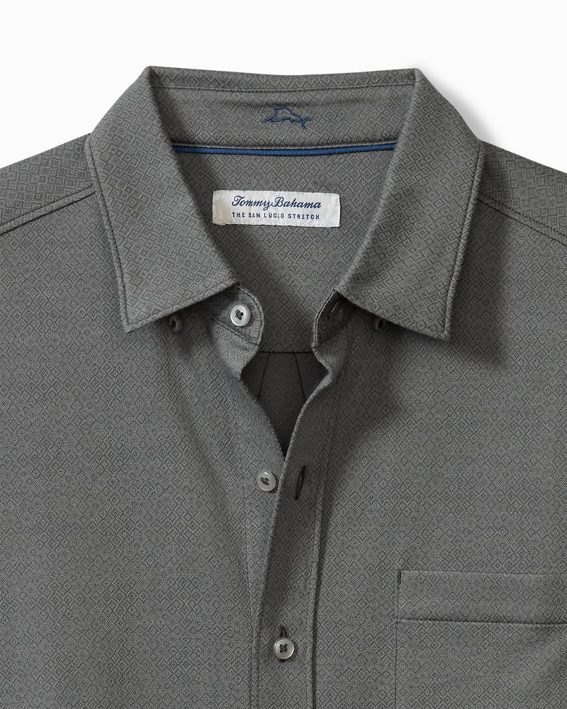Big & Tall San Lucio Diamond Isles Knit Stretch Shirt Turbulence | Tommy Bahama Premium - Big & Tall San Lucio Diamond Isles Knit Stretch Shirt
