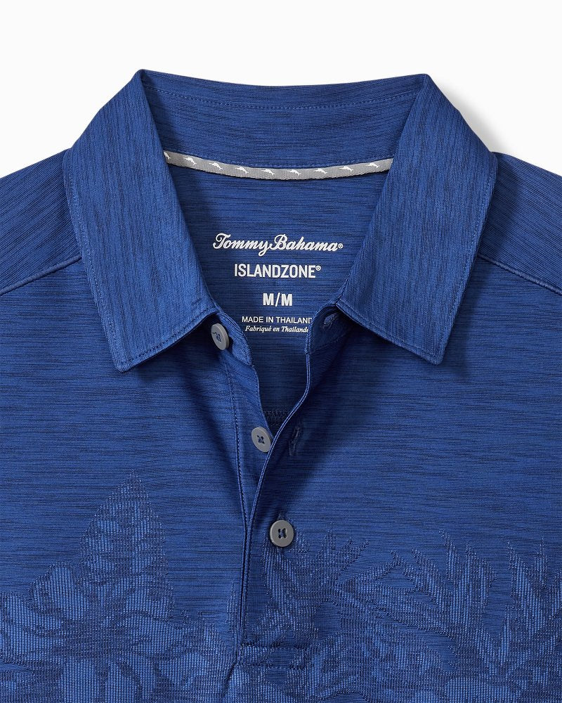 Big & Tall Palm Coast Hibiscus Border IslandZone® Polo Kingdom Blue | Tommy Bahama Recommended - Big & Tall Palm Coast Hibiscus Border IslandZone® Polo