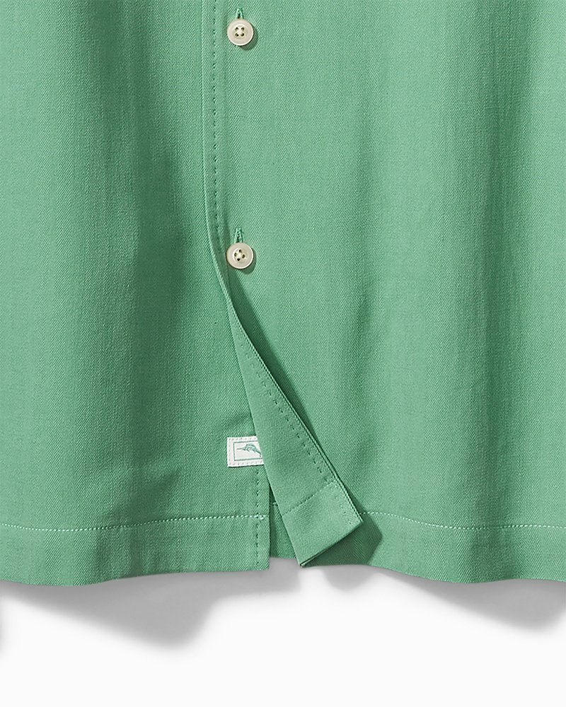 Big & Tall Hawaiian Herringbone Camp Shirt Spring Pool | Tommy Bahama Quality - Big & Tall Hawaiian Herringbone Camp Shirt