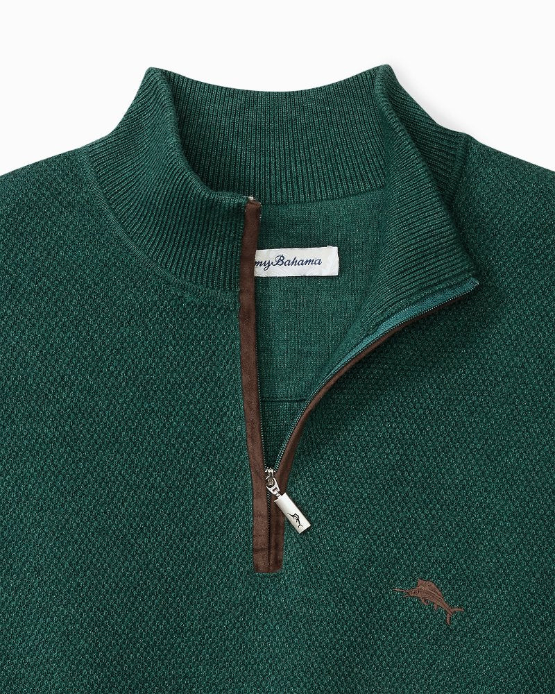 Big & Tall Marlin Luxe Half-Zip Sweater Seaway Heather | Tommy Bahama Classic - Big & Tall Marlin Luxe Half-Zip Sweater