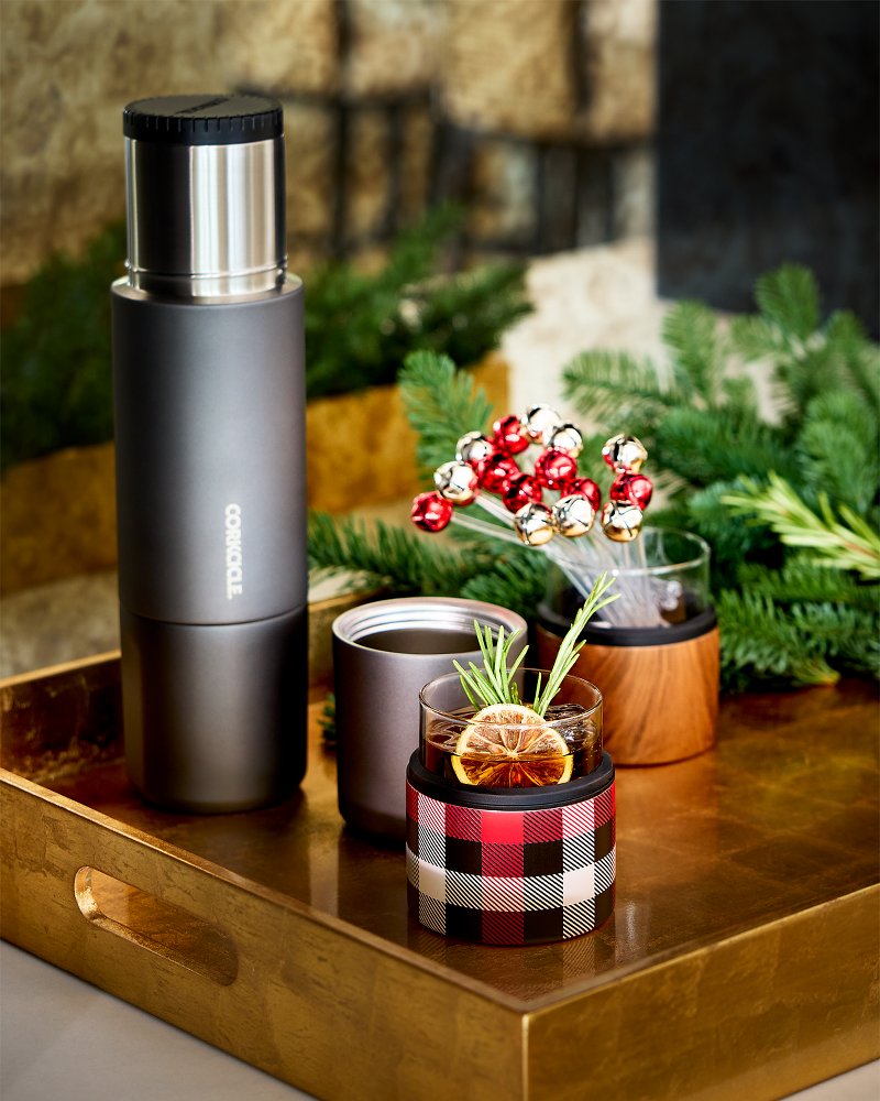 Asobu® On the Rocks Glass & Kuzie - Plaid Red | Tommy Bahama Deals - Asobu® On the Rocks Glass & Kuzie - Plaid
