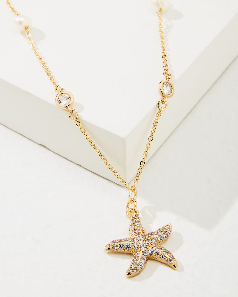 Island Essence Gold Starfish Pearl Necklace Gold | Tommy Bahama Exclusive - Island Essence Gold Starfish Pearl Necklace