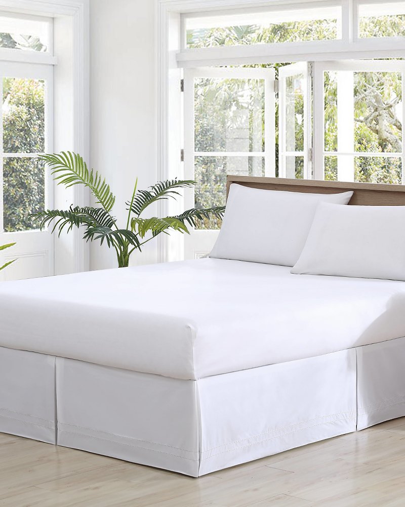 Solid Tailored King Bed Skirt White | Tommy Bahama Best Price - Solid Tailored King Bed Skirt