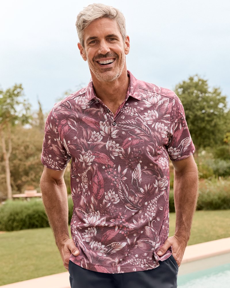 Midnight Excursions IslandZone® Polo Cherry Stone | Tommy Bahama Special Offer - Midnight Excursions IslandZone® Polo