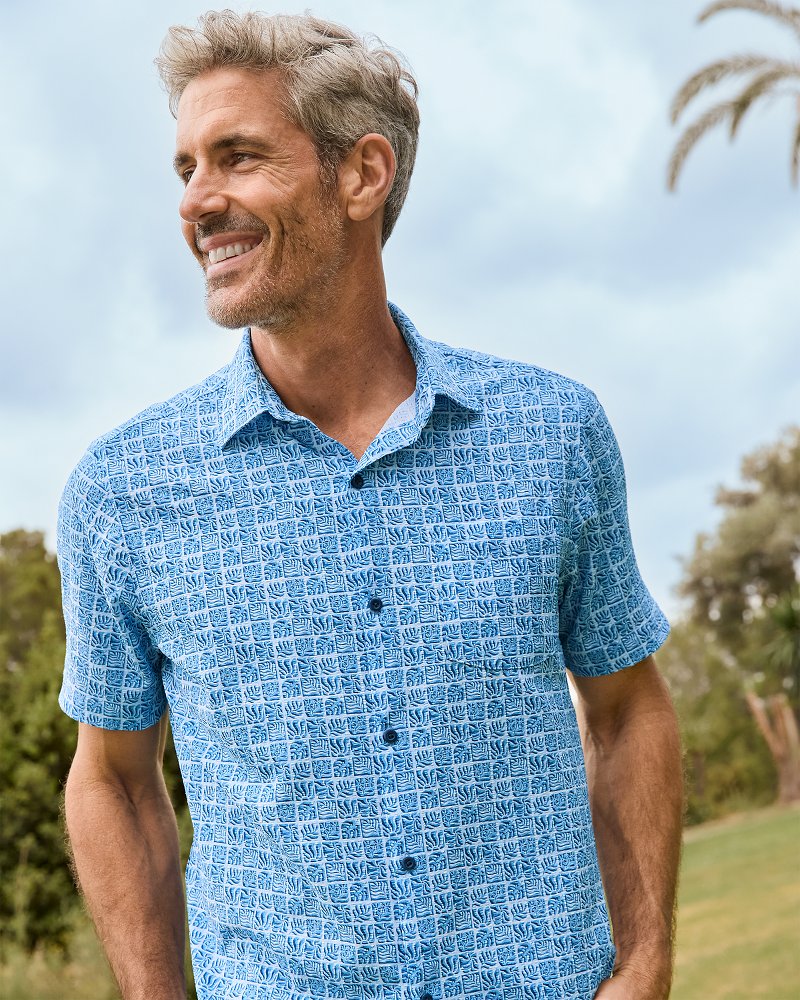 Bahama Coast Cozumel Tiles IslandZone® Shirt Dew Drop | Tommy Bahama Essential - Bahama Coast Cozumel Tiles IslandZone® Shirt