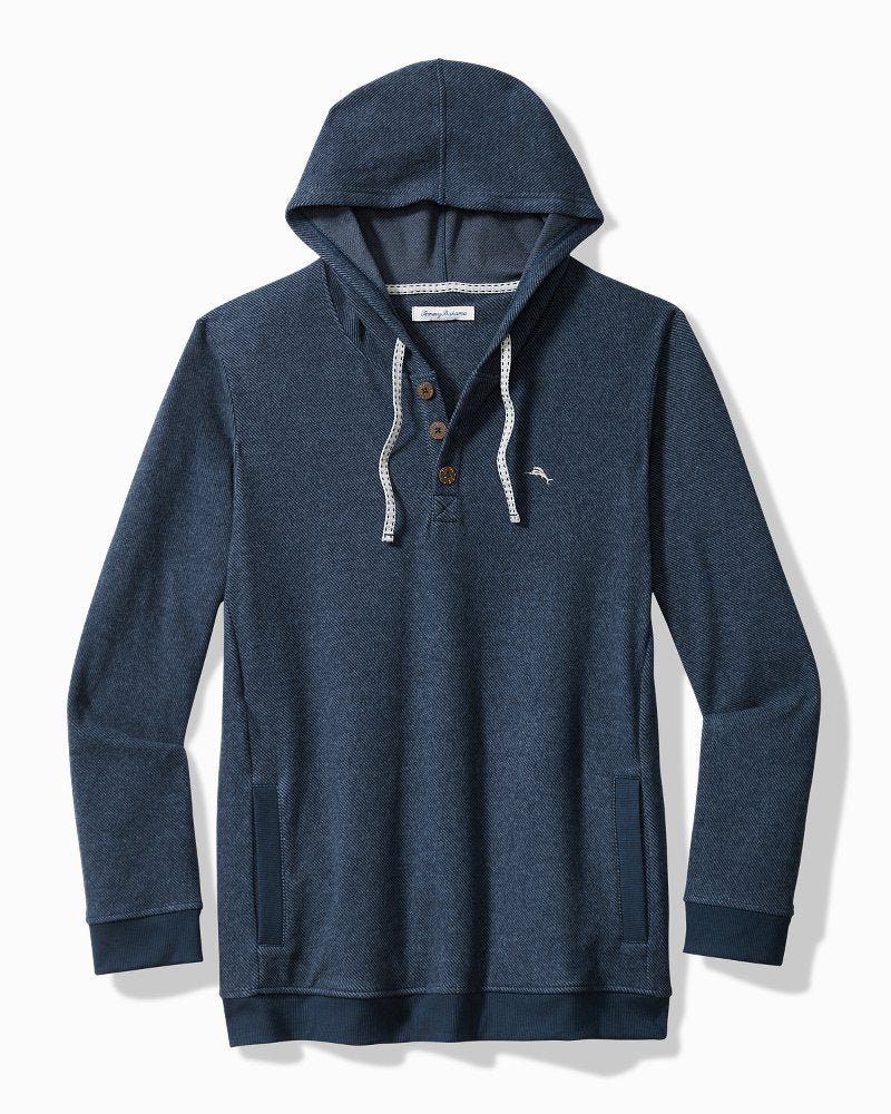 Big & Tall Textured Twill Stripe Hoodie Dark Moonlight | Tommy Bahama Latest - Big & Tall Textured Twill Stripe Hoodie