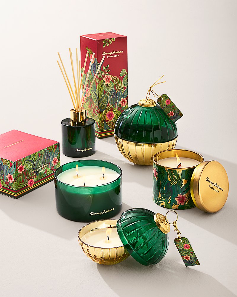 Evergreen 3-oz. Etched Ornament Candle Evergreen | Tommy Bahama New - Evergreen 3-oz. Etched Ornament Candle