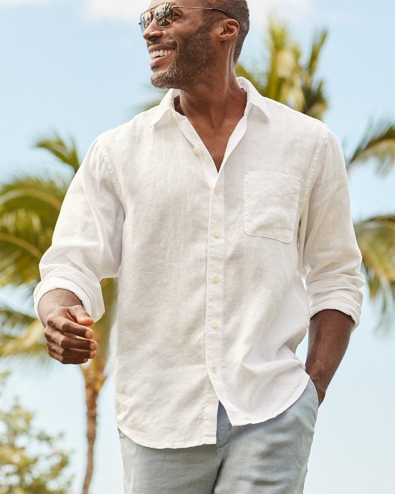 Sea Glass Breezer Linen Shirt White | Tommy Bahama Exclusive - Sea Glass Breezer Linen Shirt