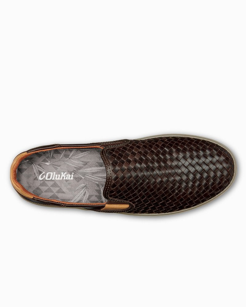 OluKai® Lae'ahi Lauhala Slip-On Sneakers Dark Wood | Tommy Bahama Best Price - OluKai® Lae'ahi Lauhala Slip-On Sneakers