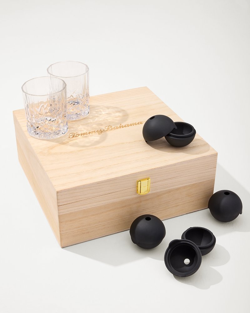 Tommy Bahama Crystal Rocks Glass and Ice Sphere Set Clear | Tommy Bahama Featured - Tommy Bahama Crystal Rocks Glass and Ice Sphere Set