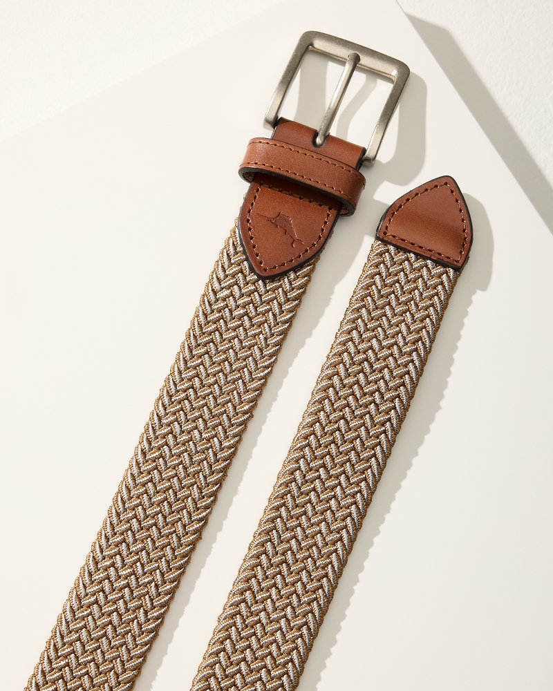 Two-Tone Stretch Webbed Belt Khaki | Tommy Bahama Special Offer - Two-Tone Stretch Webbed Belt