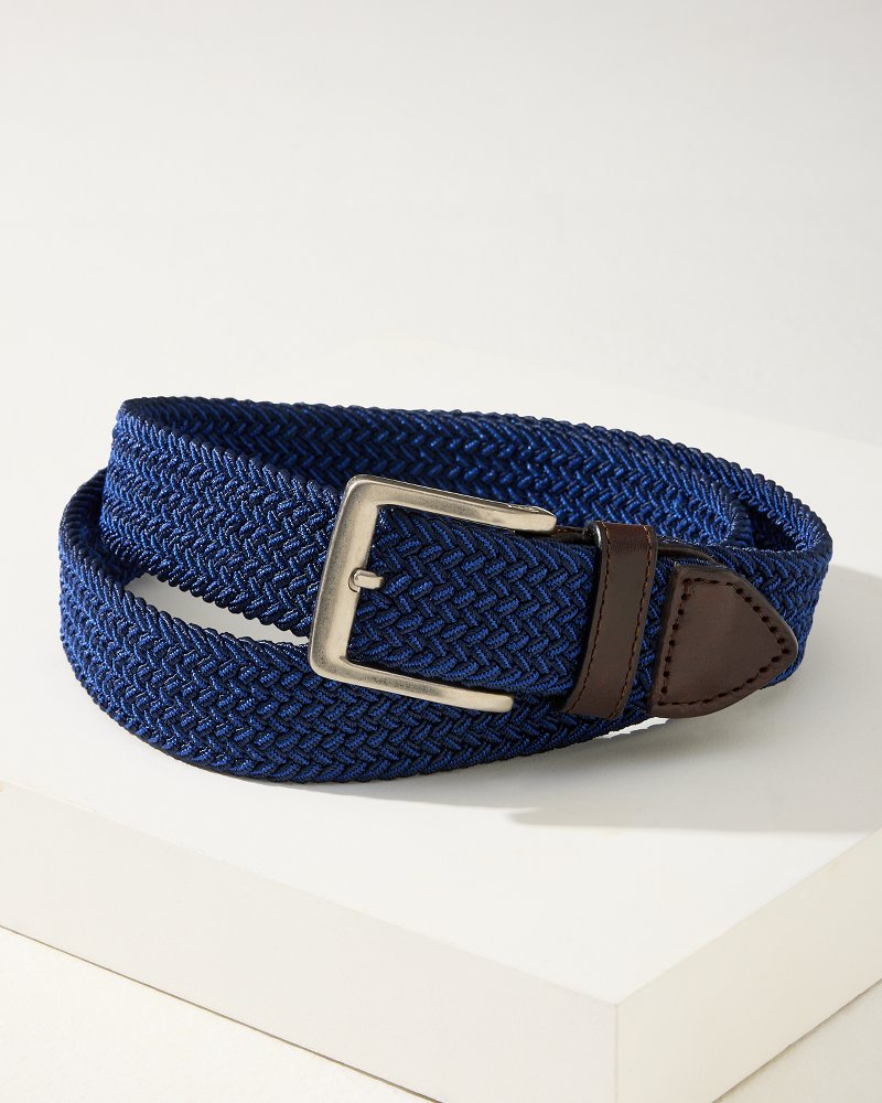Two-Tone Stretch Webbed Belt Dark Navy | Tommy Bahama Best Price - Two-Tone Stretch Webbed Belt