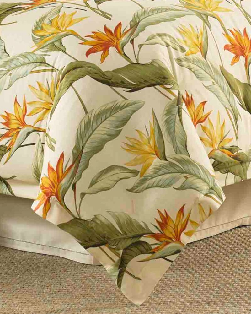 Birds of Paradise 4-Piece California King Comforter Set Ivory | Tommy Bahama Popular - Birds of Paradise 4-Piece California King Comforter Set