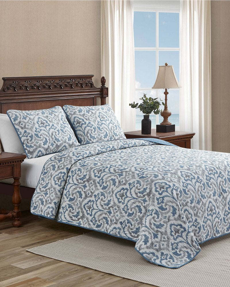 Cape Verde 3-Piece King Quilt Set Grey | Tommy Bahama Customer Favorite - Cape Verde 3-Piece King Quilt Set