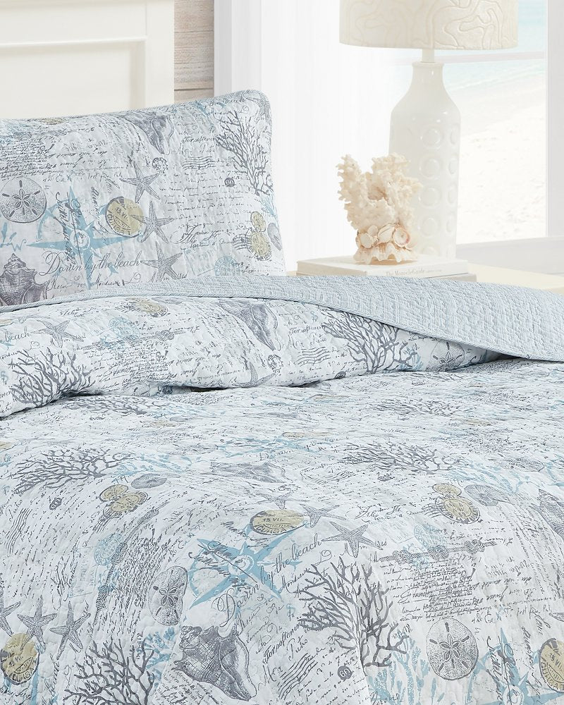 Beach Bliss 3-Piece King Quilt Set Grey | Tommy Bahama Special Offer - Beach Bliss 3-Piece King Quilt Set