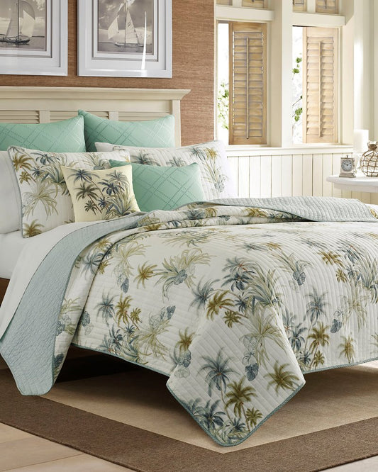Serenity Palms King Quilt Blue | Tommy Bahama Top Pick - Serenity Palms King Quilt