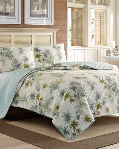 Serenity Palms King Quilted Sham Blue | Tommy Bahama Recommended - Serenity Palms King Quilted Sham