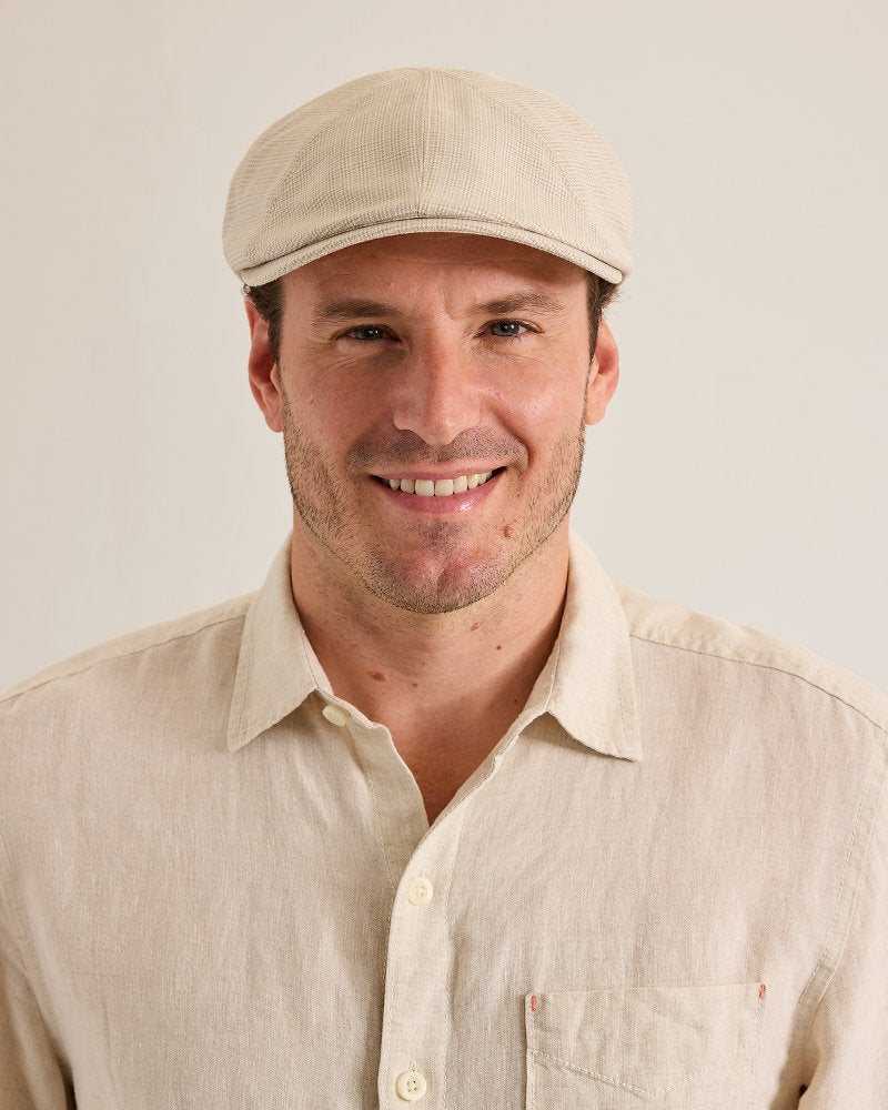 Jeth 8-Panel Cap Chalk Plaid | Tommy Bahama Value - Jeth 8-Panel Cap