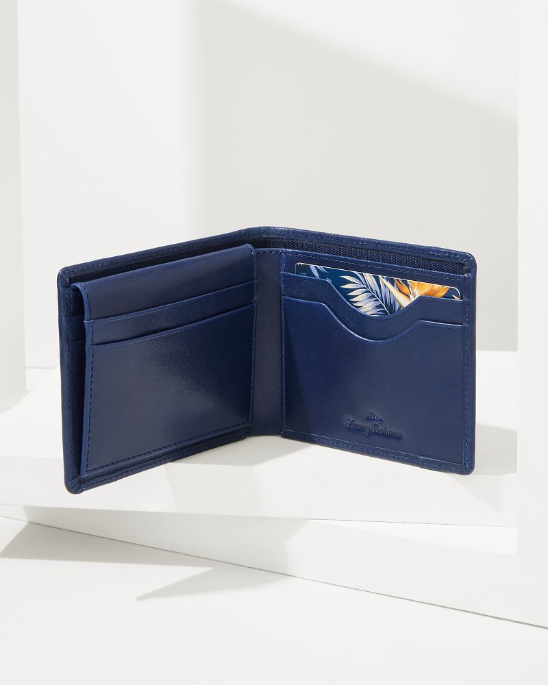 Passcase Wallet With Patch Logo Navy | Tommy Bahama Classic - Passcase Wallet With Patch Logo