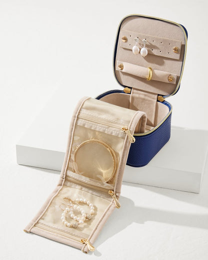 Leah Navy Travel Jewelry Case With Pouch Navy | Tommy Bahama Top Pick - Leah Navy Travel Jewelry Case With Pouch