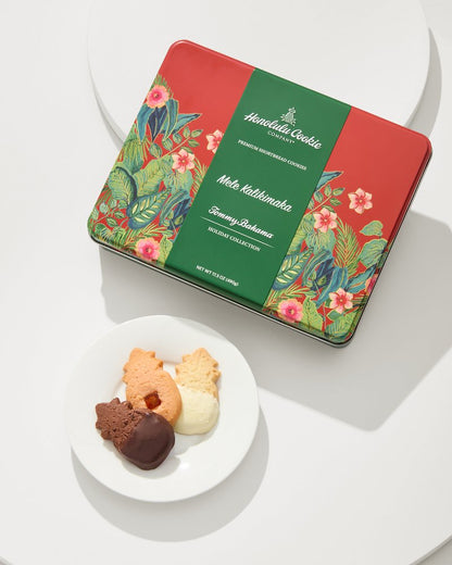 Tommy Bahama x Honolulu Cookie Company® Mele Kalikimaka Gift Tin Red | Tommy Bahama Quality - Tommy Bahama x Honolulu Cookie Company® Mele Kalikimaka Gift Tin