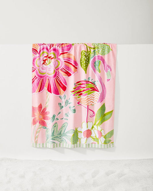 Flamingo Pineapple Beach Towel Pink | Tommy Bahama New - Flamingo Pineapple Beach Towel