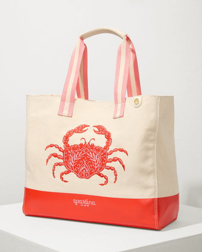 Embroidered Red Crab Beach Tote Red Crab | Tommy Bahama Special Offer - Embroidered Red Crab Beach Tote