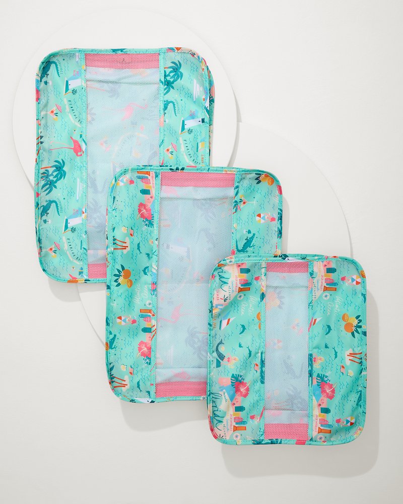Greetings from Florida Packing Cube 6-Piece Set Florida | Tommy Bahama Everyday - Greetings from Florida Packing Cube 6-Piece Set