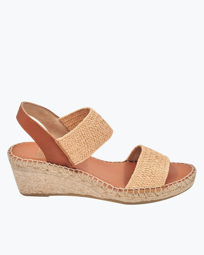 André Assous Aviana Stretch Espadrille Wedge Sandals Dark Natural | Tommy Bahama New - André Assous Aviana Stretch Espadrille Wedge Sandals