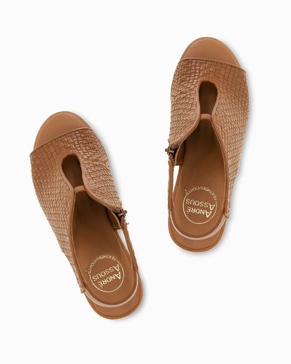 André Assous Belinda Featherweights™ Wedges Cognac Woven | Tommy Bahama New - André Assous Belinda Featherweights™ Wedges