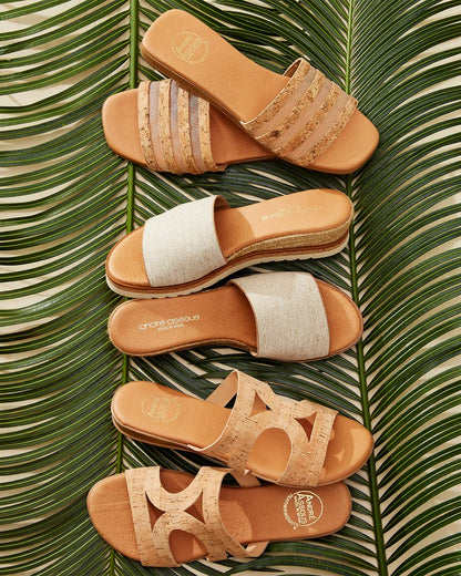 André Assous Kaila Cork & Mesh Sandals Natural | Tommy Bahama Premium - André Assous Kaila Cork & Mesh Sandals