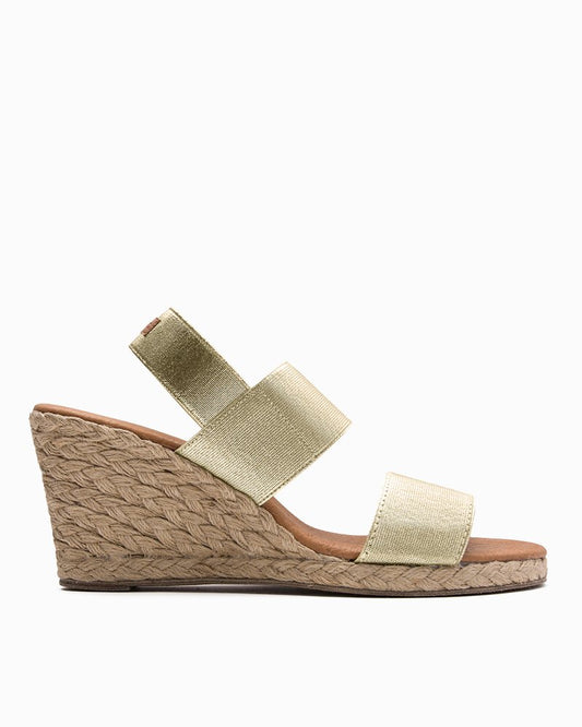 André Assous Allison Elastic Wedge Sandals Platinum | Tommy Bahama Special Offer - André Assous Allison Elastic Wedge Sandals