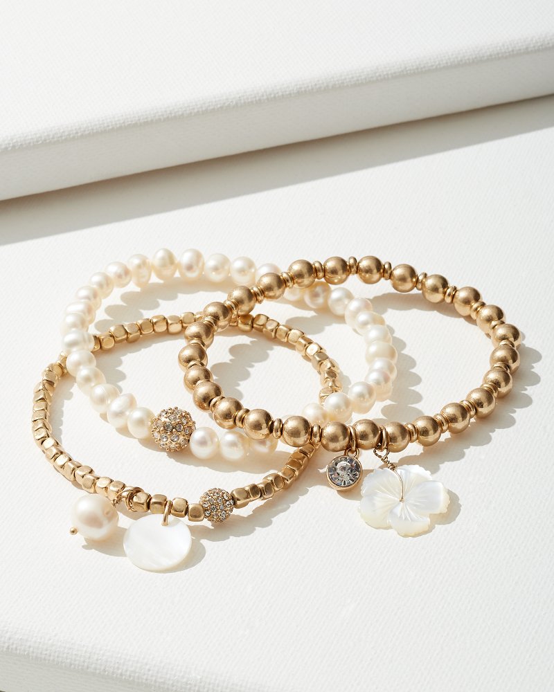Island Essence Stretch Charm Bracelet Set Gold | Tommy Bahama Essential - Island Essence Stretch Charm Bracelet Set