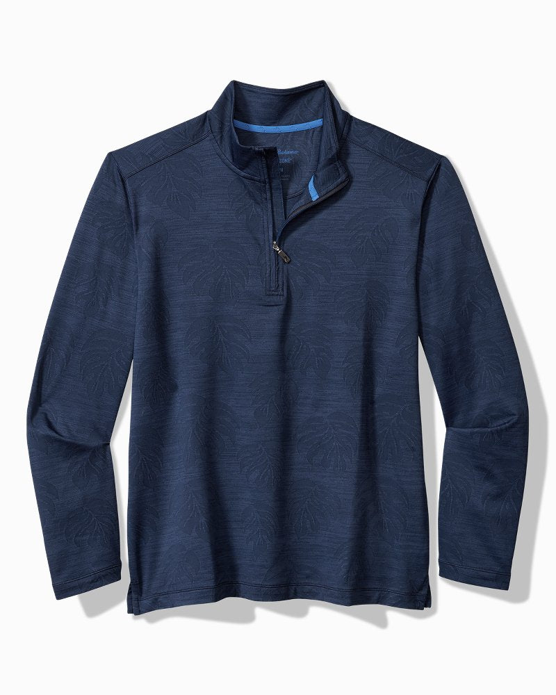 Big & Tall Monstera Fade IslandZone® Half-Zip Sweatshirt Blue Note | Tommy Bahama Special Offer - Big & Tall Monstera Fade IslandZone® Half-Zip Sweatshirt