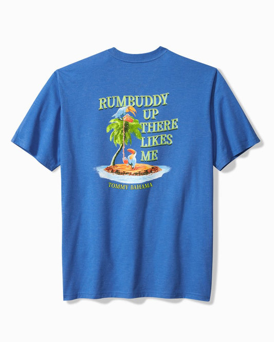 Big & Tall Rumbuddy Up There Likes Me Graphic T-Shirt Palace Blue Hthr | Tommy Bahama Signature - Big & Tall Rumbuddy Up There Likes Me Graphic T-Shirt