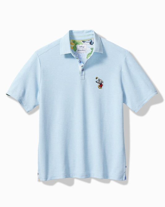 Big & Tall Disney Postcard to Paradise Five O'Clock Polo Light Sky Hthr | Tommy Bahama Top Pick - Big & Tall Disney Postcard to Paradise Five O'Clock Polo