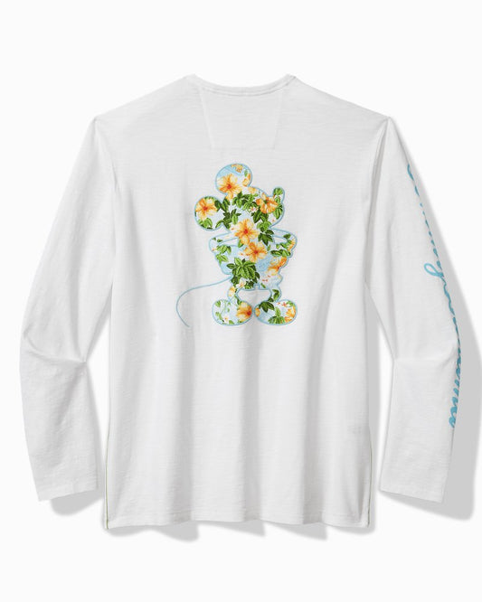 Big & Tall Disney Postcard to Paradise Long-Sleeve Lux T-Shirt White | Tommy Bahama Trending - Big & Tall Disney Postcard to Paradise Long-Sleeve Lux T-Shirt
