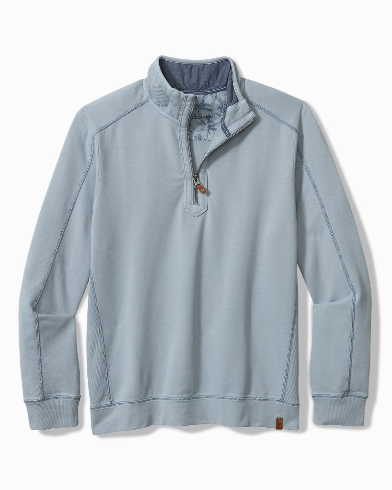 Big & Tall Ben & Terry Half-Zip Sweatshirt Norse Blue | Tommy Bahama Value - Big & Tall Ben & Terry Half-Zip Sweatshirt