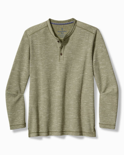 Big & Tall Morro Beach Long-Sleeve Henley Tea Leaf | Tommy Bahama Everyday - Big & Tall Morro Beach Long-Sleeve Henley