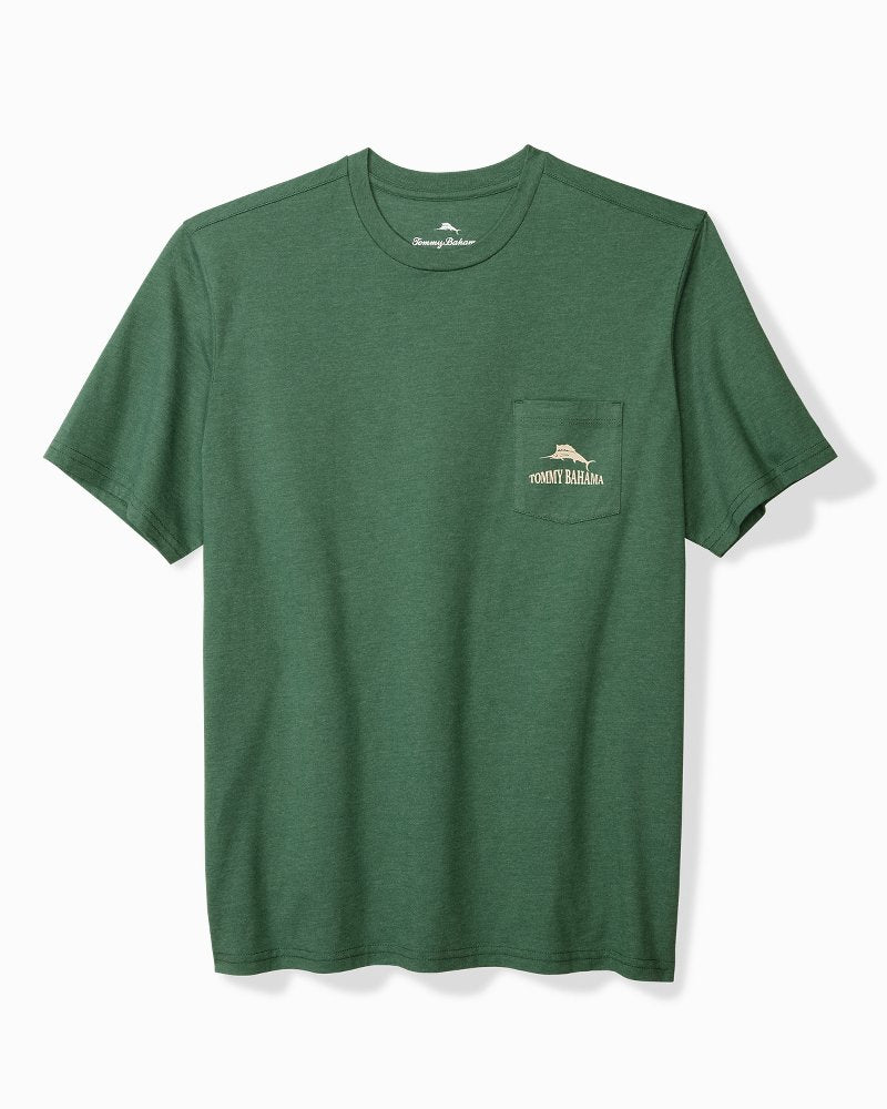 Big & Tall Between the Ryes Graphic Pocket T-Shirt Green Meadow Heather | Tommy Bahama Recommended - Big & Tall Between the Ryes Graphic Pocket T-Shirt