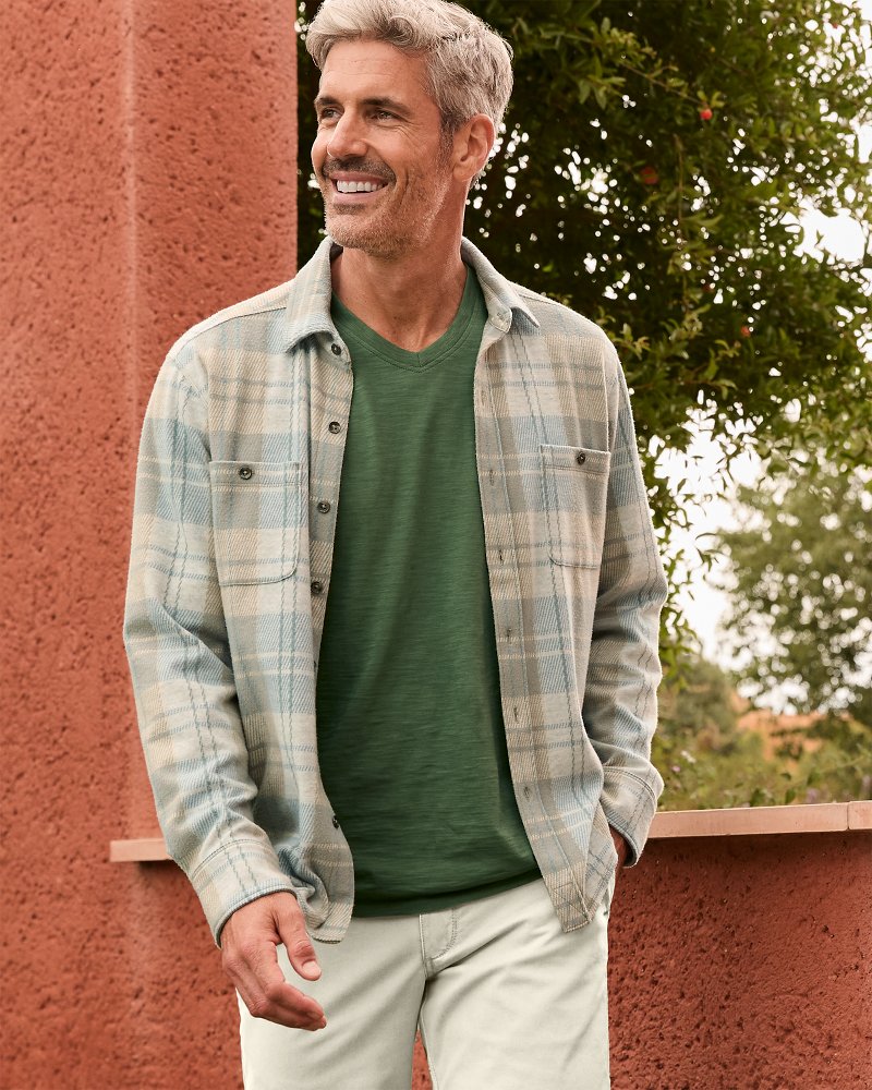 Big & Tall Fireside Modesto Stretch Flannel Shirt Wind's Breath | Tommy Bahama Discount - Big & Tall Fireside Modesto Stretch Flannel Shirt