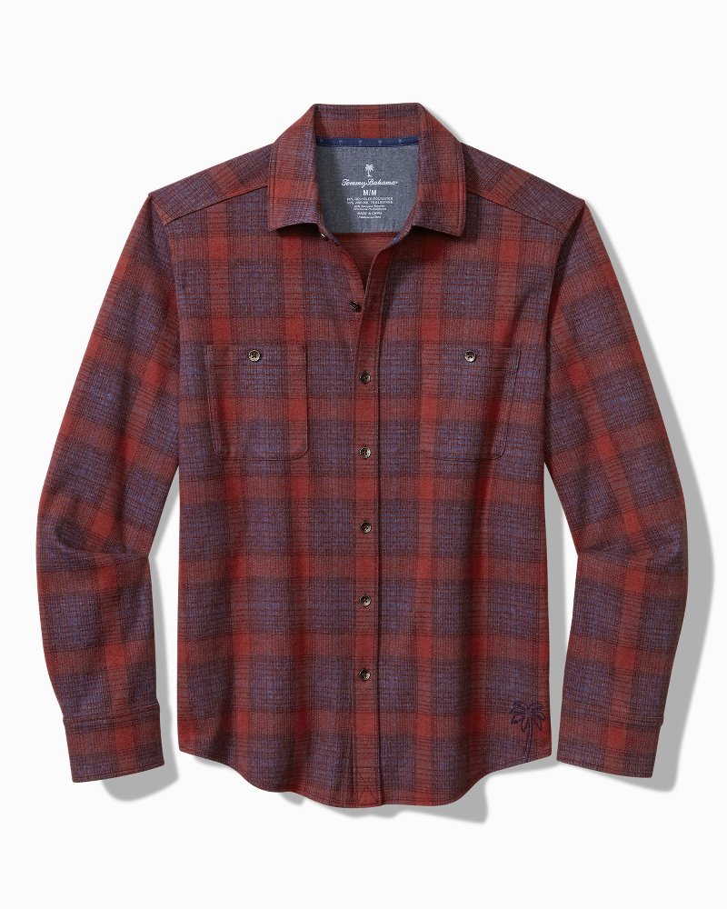 Big & Tall Fireside San Miguel Stretch Flannel Shirt Rhododendron | Tommy Bahama Latest - Big & Tall Fireside San Miguel Stretch Flannel Shirt
