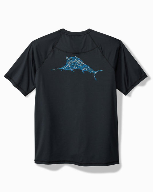 Big & Tall Chill Time Surf IslandZone® Short-Sleeve Rash Guard Jet Black | Tommy Bahama Recommended - Big & Tall Chill Time Surf IslandZone® Short-Sleeve Rash Guard