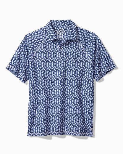 Big & Tall Fresco Geo IslandZone® Polo Deep Space | Tommy Bahama Latest - Big & Tall Fresco Geo IslandZone® Polo