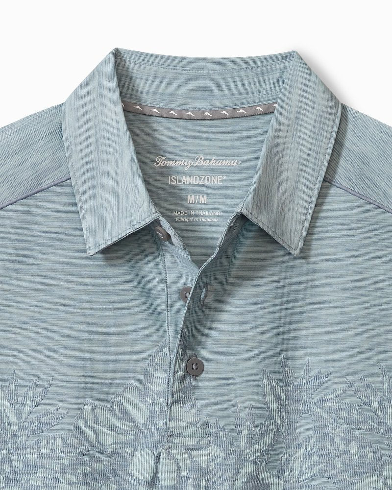 Big & Tall Palm Coast Hibiscus Border IslandZone® Polo Sterling Blue | Tommy Bahama Signature - Big & Tall Palm Coast Hibiscus Border IslandZone® Polo